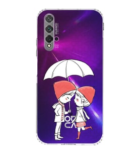 Huawei Nova 5t Uyumlu Kamera korumalı Kapak Aşk Tasarımlı  Şeffaf Kılıf