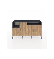 Kronos Konsol 5 Raflı 4 Kapaklı 176x59x99 Antrasit-Çam/Antrasit