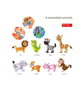 Çantalı Pilli Matkap 3d Puzzle Mozaik Hayvanlar Puzzle Eğitici Yapı Oyuncakları