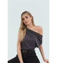 Akışkan Modal Kumaşlı Kolsuz Bluz Fitted Günlük Casual Şık Renk Modern Stil Yüksek Kalite (Antrasit)