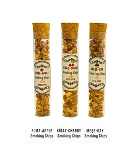 Perlotus Meşe Elma Kiraz Ağacı Viski Tütsüleme Talaşı 5 gr x 3 Adet CamTüpte (Beyaz)