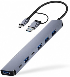HP-B03 5-in-1 USB 3.0 HUB – 5 Portlu Çoklayıcı + Type-C ve USB-A Girişli + Alüminyum Gövde