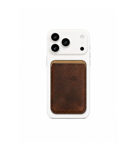 iPhone 17 Pro Max Heritage Hakiki Deri Cüzdan Magsafe Vintage Kahverengi
