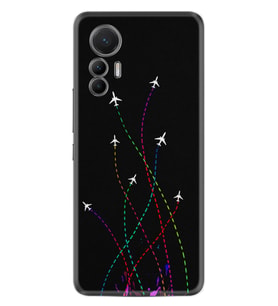 Xiaomi 12 Lite Kılıf Silikon Desen Özel Seri Line Planet 1736