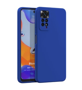 Microsonic Matte Silicone Xiaomi Redmi Note 11 Pro 5G Kılıf Mavi