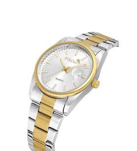 Polo Air Mercek Takvimli Erkek Kol Saati Gold Gümüş Renk PL-7088E5x
