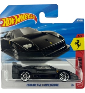 Hot Wheels Ferrari F40 Competizine [Siyah] 3/5, 63/250, 1:64 Ölçekli Diecast Oyuncak Araç