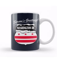 Seasons Greetings Washington DC Christmas Kupa Bardak Porselen