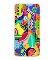 PrintiFy Samsung Galaxy A7 2018 ile Uyumlu Retro Color 6  Kamera Korumalı Şeffaf  Kılıf