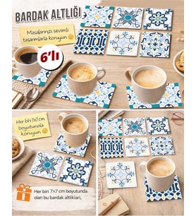 Dekoratif Desenler 3 7x7 – 6’lı Set Dekoratif Kare Tasarım