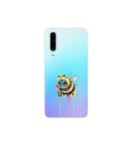 Huawei P30 ile uyumlu Splash arı tasarımlı şeffaf silikon kılıf