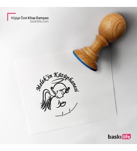 Melek Kişiye Özel Kitap Damgası Kitap Mührü Kaşe Kitap Mühür Özel Damga 434