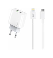 Dvıp N35 Type-C To Lightning 2.4A Kablolu Hızlı Şarj Aleti Set Beyaz