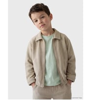LCW Kids Bej Polo Yaka Erkek Çocuk Fermuarlı Ceket