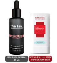 the fair. Yaşlanma Karşıtı Kolajen Serum Ve Stick Güneş Kremi Set