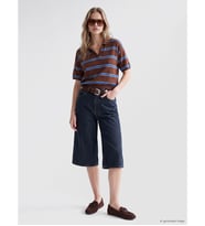 LCW Jeans İndigo Kemerli Culotte Fit Kadın Jean Pantolon
