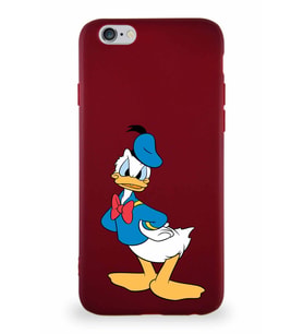 Apple iPhone 6S Soft Premier Kapak Donald Duck-D Tasarımlı Silikon Kılıf - Mürdüm (Şeffaf)