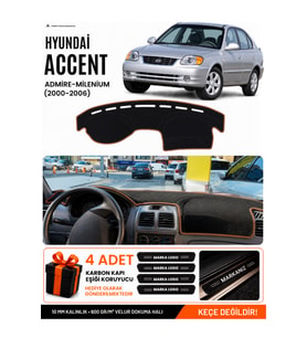 e-biz HYUNDAİ ACCENT ADMİRE-MİLENİUM (2000-2006) Uyumlu Torpido Örtüsü - Siyah-Kahverengi - HU009
