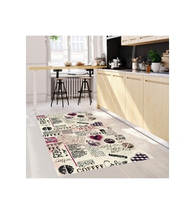 Rovigo Home Dijital Baskı Yıkanabilir Kaymaz Taban Mutfak Halısı RVG2079 (Bej)