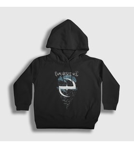 Presmono Unisex Çocuk Siyah Logo V3 Evanescence Kapüşonlu Sweatshirt 383872tt