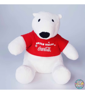 Coca Cola Peluş Ayıcık Oyuncak Coca Cola Peluş Ayı Lisanslı Oyuncak CocaCola Mutlu Yıllar Peluş (Beyaz)