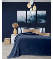 Koza Home Twin Soft Pamuklu Tek Kişilik Battaniye Kahve Mavi 150 x 200 5008A (Kahverengi)