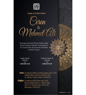 Nikah Düğün Nişan Kına Davetiyesi Beyaz Zarflı 5065 Kodlu