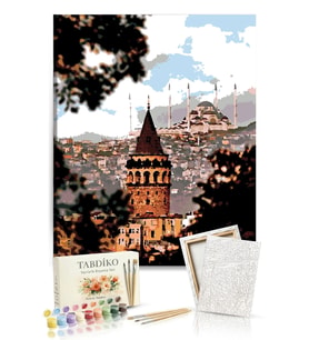 Sayılarla Boyama Seti 40 x 50 cm Tuval Şasesine Gerili İstanbul Güzelleri