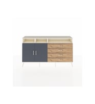 Arges Konsol 5 Raflı 4 Çekmeceli 2 Kapaklı 176x30x99 Aytaşı-Antrasit/Çam