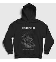 Presmono Unisex Siyah Horse Burzum Kapüşonlu Sweatshirt 23814tt