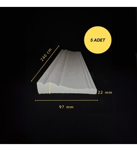 Dekoratif Boyanabilir 5 Adet 9 cm Polistren Duvar Çıtası