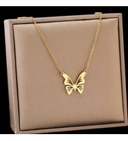 Kişiye Özel 925 Ayar Gümüş Kelebek Kolye (Gold)