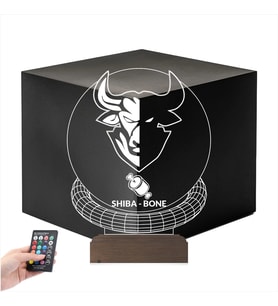 Luvivia Crypto Shiba Bone Coin Kripto Finans 3D Lamba - Masa Gece Lambası