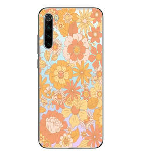 Redmi Note 8 Uyumlu Çiçek Desenli Şeffaf Telefon Kılıfı