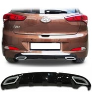 Hyundai i20 Sport P Black Difüzör + Krom Egzos Ucu 2014+ Plastik