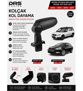 Skoda Octavia 2004 - 2013 / Yeti 2010 - 2017 Kolçak Kol Dayama Siyah