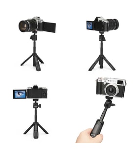 Tripod Telefon Fotoğraf Makinası Masaüstü Uzayabilir Selfi Çubuuğu MT-19 (Siyah)