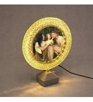 LED’li Kristal Görünümlü Yuvarlak Sihirli Ayna Çerçeve Kişiye Özel Fotoğraf Baskısı Dahil