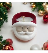Noel Baba Mini Dekoratif Yılbaşı Yeni Yıl Soya Wax Mum Beyaz (1 Adet)