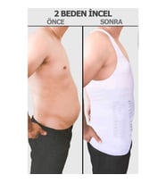 Erkek Korse Atlet Beyaz Bel Korsesi Toparlayıcı 2 Beden Inceltici Korse Atlet