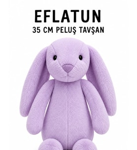 35 cm Uyku Arkadaşı Tavşan – Toscana Kumaş - Eflatun