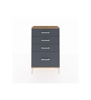 Arges Komodin 4 Çekmeceli 60x30x96 Çam-Antrasit