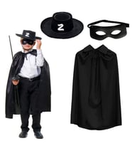 Periboia Zorro Pelerin Şapkası ve Maske Seti Çocuk Boy (Karışık)