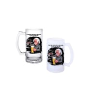 Ghostbastır Design Einstein Kulplu Bira Bardağı Buzlu veya Şeffaf Seçenekli 061