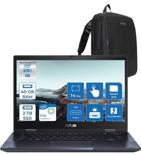 Asus Expertbook Intel Core Ultra 7 150U 40GB 2tb SSD Intel Iris x Graphics 14" Fhd 4g Sim Windows 11 Pro Dokunmatik Taşınabilir Bilgisayar B3402FVAH15 + Zettaçanta