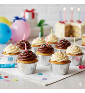 Düz Gümüş Cupcake Kapsülü No.2 25'li - Kek ve Cupcake Sunum Kapsülü