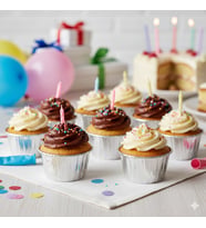 Düz Gümüş Cupcake Kapsülü No.2 25'li - Kek ve Cupcake Sunum Kapsülü