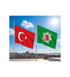 TRY Bayrağı ve Alpaka Kumaş Türk Bayrağı 2'li Set 100x150cm
