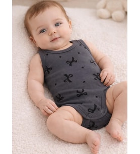 Civil Baby Fiyonk Empirme 1-36 Ay Çıtçıtlı Badi - Bej (Antrasit)