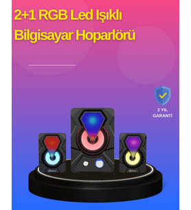 Northcity 2.1 Kanal RGB LED Oyun Hoparlörü Subwoofer Destekli - 9W Güç, 7 Renk Işık Efekti